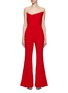 Main View - Click To Enlarge - ROLAND MOURET - STRAPLESS ASYMMETRIC WOOL CREPE JUMPSUIT