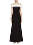 Main View - Click To Enlarge - ROLAND MOURET - OFF THE SHOULDER CONTRAST PANEL MAXI DRESS