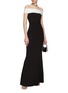 Figure View - Click To Enlarge - ROLAND MOURET - OFF THE SHOULDER CONTRAST PANEL MAXI DRESS