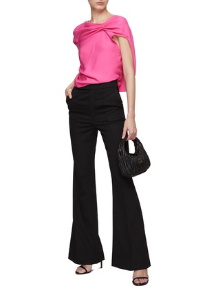 Figure View - Click To Enlarge - ROLAND MOURET - FLAT FRONT HIGH RISE FLARED PANTS