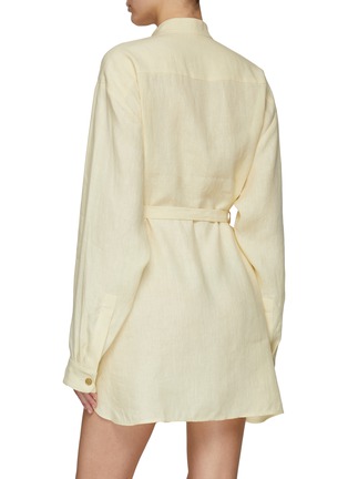 Back View - Click To Enlarge - LE KASHA - Belted Linen Dress