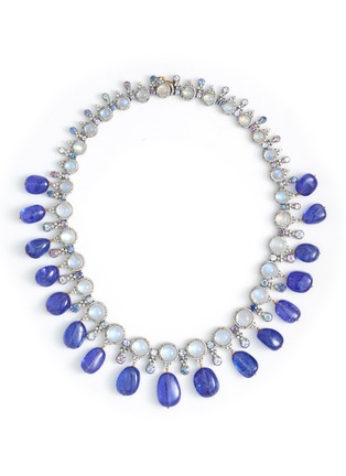 Main View - Click To Enlarge - TUKKA - Gold Silver Diamond Sapphire Moonstone Tanzanite Necklace