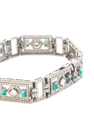 Detail View - Click To Enlarge - TUKKA - Gold Silver Diamond Emerald Bracelet