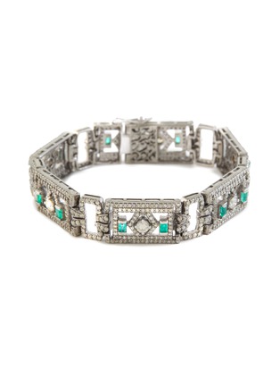 Main View - Click To Enlarge - TUKKA - Gold Silver Diamond Emerald Bracelet