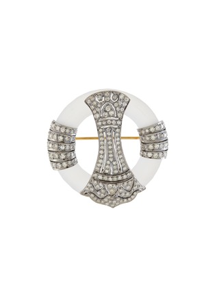 Main View - Click To Enlarge - TUKKA - Gold Silver Diamond Art Deco Brooch