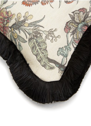 Detail View - Click To Enlarge - HOUSE OF HACKNEY - Flora Fantasia Medium Fringed Jacquard Pillow — Ecru