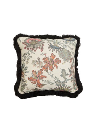 Main View - Click To Enlarge - HOUSE OF HACKNEY - Flora Fantasia Medium Fringed Jacquard Pillow — Ecru