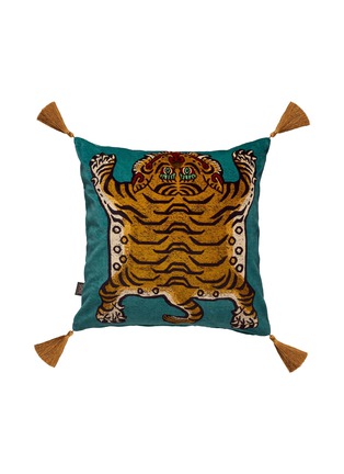 Main View - Click To Enlarge - HOUSE OF HACKNEY - SABER LARGE VELVET CUSHION – TEAL