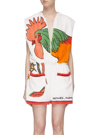 Main View - Click To Enlarge - LILYEVE - ‘THE ROOSTER’ FRONT POCKET ROMPER