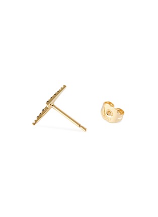 Detail View - Click To Enlarge - MARIA TASH - ‘LIGHTNING BOLT’ 18K GOLD BLACK DIAMOND EARSTUD