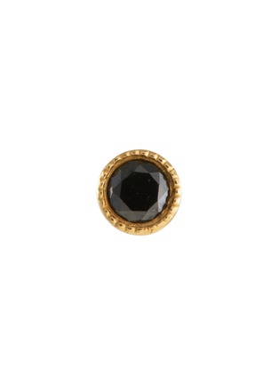 Detail View - Click To Enlarge - MARIA TASH - 18K Gold Black Diamond Round Stud Earring