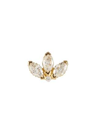 Detail View - Click To Enlarge - MARIA TASH - 18K Gold Diamond Lotus Stud Earring