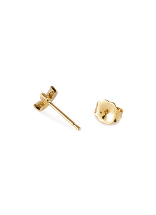 Detail View - Click To Enlarge - MARIA TASH - 18K Gold Diamond Lotus Stud Earring