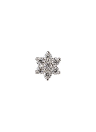 Detail View - Click To Enlarge - MARIA TASH - 18K White Gold Diamond Flower Stud Earring