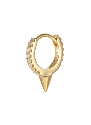Detail View - Click To Enlarge - MARIA TASH - 18K Gold Diamond Short Spike Hoop Earring