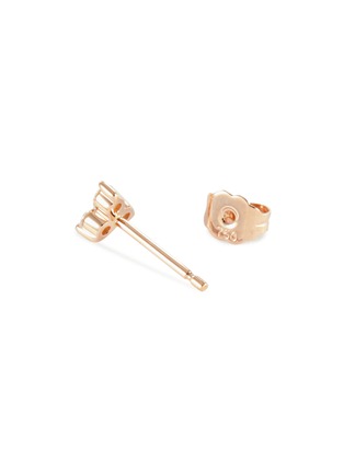 Detail View - Click To Enlarge - MARIA TASH - 18K Rose Gold Diamond Large Trinity Stud Earring