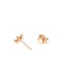 Detail View - Click To Enlarge - MARIA TASH - 18K Rose Gold Diamond Lotus Stud Earring