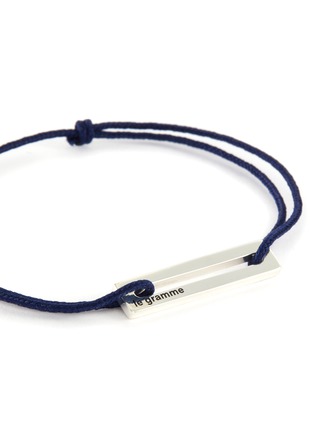 Leather Bracelet Lino #7 Steel / Blue (Size Medium)