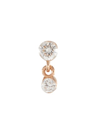 Detail View - Click To Enlarge - MARIA TASH - 18K Rose Gold Diamond Drop Earring