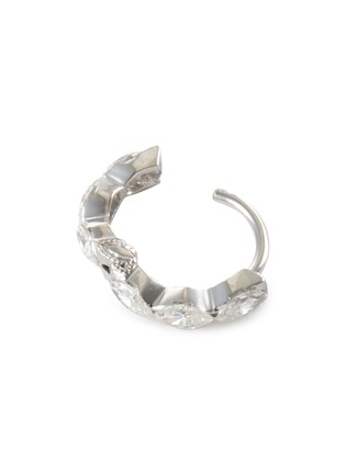 Detail View - Click To Enlarge - MARIA TASH - ‘Marquise Eternity’ 18K White Gold Invisible Set Diamond Hoop Earring