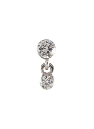 Detail View - Click To Enlarge - MARIA TASH - 18K White Gold Diamond Drop Earring