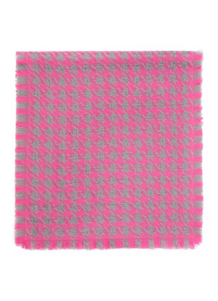 Detail View - Click To Enlarge - JOVENS - HOUNDSTOOTH MOTIF RAW EDGE CASHMERE SCARF