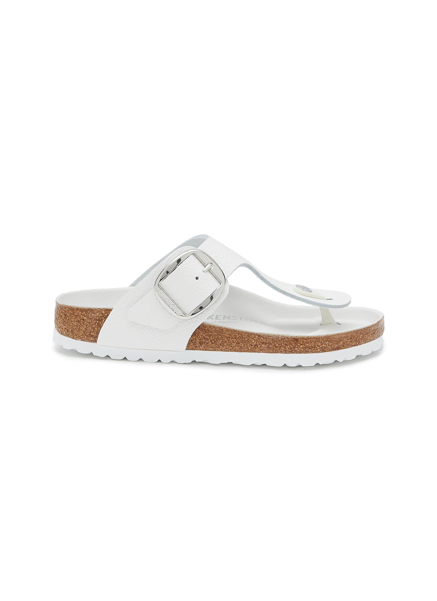 ‘Gizeh' Grained Leather Thong Sandals