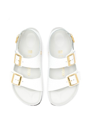 Detail View - Click To Enlarge - BIRKENSTOCK - ‘Milano’ Reptile Embossed Leather Sandals