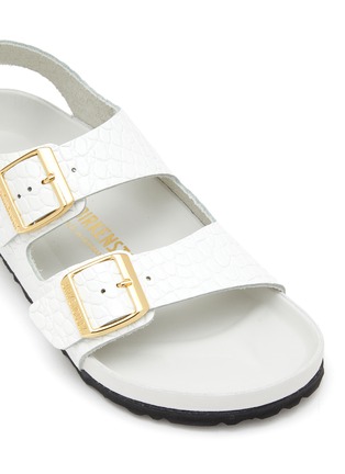 Detail View - Click To Enlarge - BIRKENSTOCK - ‘Milano’ Reptile Embossed Leather Sandals