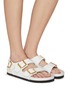 Figure View - Click To Enlarge - BIRKENSTOCK - ‘Milano’ Reptile Embossed Leather Sandals