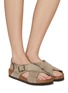 Figure View - Click To Enlarge - BIRKENSTOCK - ‘Tulum’ Criss Cross Suede Sandals