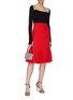 Figure View - Click To Enlarge - HUISHAN ZHANG - ‘Kwai’ Box Pleat Tweed Knee Length Skirt