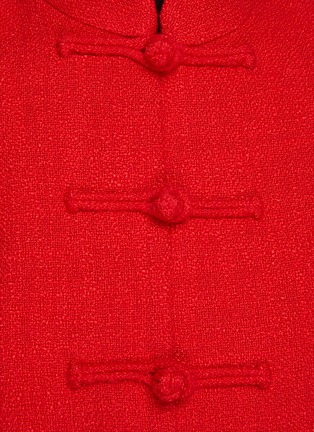  - HUISHAN ZHANG - ‘Kwai’ Chinese Knot Button Quarter Sleeve Tweed Top