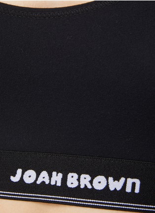 Detail View - Click To Enlarge - JOAH BROWN - LOGO JACQUARD ELASTICATED HEM SCOOP NECK SPORTS BRA