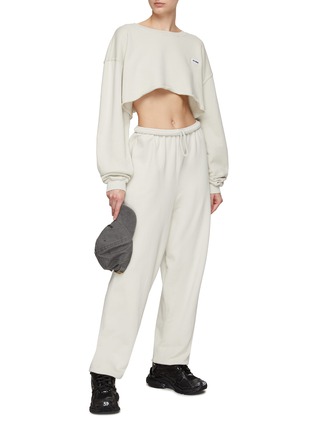 Figure View - Click To Enlarge - JOAH BROWN - OVERSIZE ELASTICATED WAIST FRENCH TERRY JOGGER PANTS