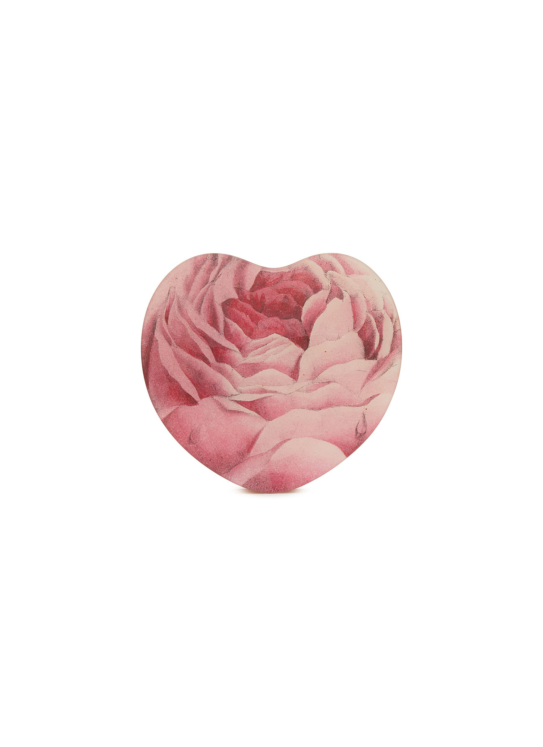 Decoupage Rose Pink Heart Plate