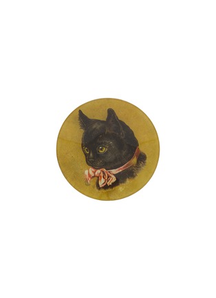Main View - Click To Enlarge - JOHN DERIAN COMPANY INC. - Decoupage Black Kitten Round Plate