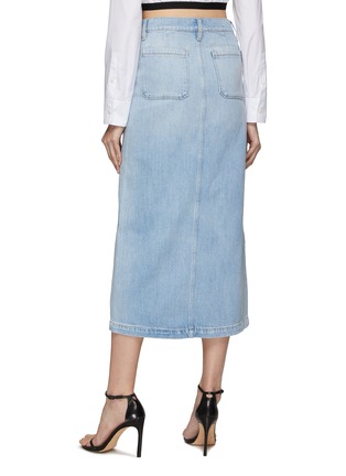 Back View - Click To Enlarge - FRAME - ‘Le Bardot’ Front Slit Midi Denim Skirt