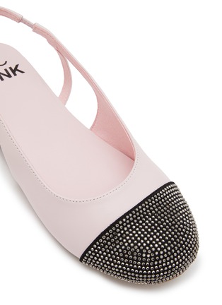 Detail View - Click To Enlarge - WINK - ‘Nugget’ Crystal Toe Cap Leather Slingback Ballerina Flats