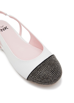 Detail View - Click To Enlarge - WINK - ‘Nugget’ Crystal Toe Cap Leather Slingback Ballerina Flats