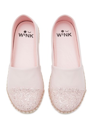 Figure View - Click To Enlarge - WINK - ‘Chip’ Kids Glitter Leather Espadrilles