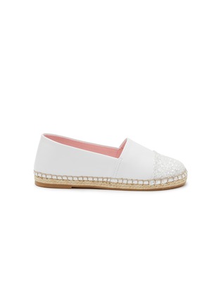 Main View - Click To Enlarge - WINK - ‘Chip’ Kids Glitter Leather Espadrilles