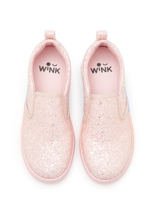 Detail View - Click To Enlarge - WINK - ‘Bubble Gum’ Glittered Slip On Sneakers