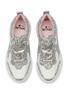 Detail View - Click To Enlarge - WINK - ‘BAGEL’ KIDS LOW TOP LACE UP GLITTER SNEAKERS