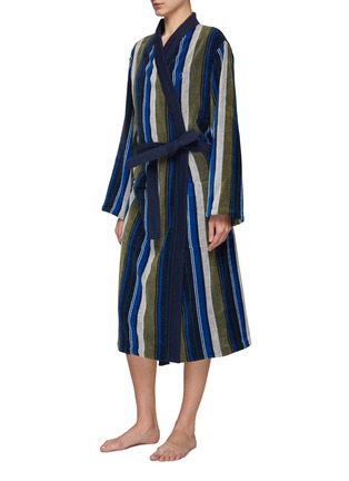 Front View - Click To Enlarge - KENZO - K Tie Striped Bathrobe — Large
