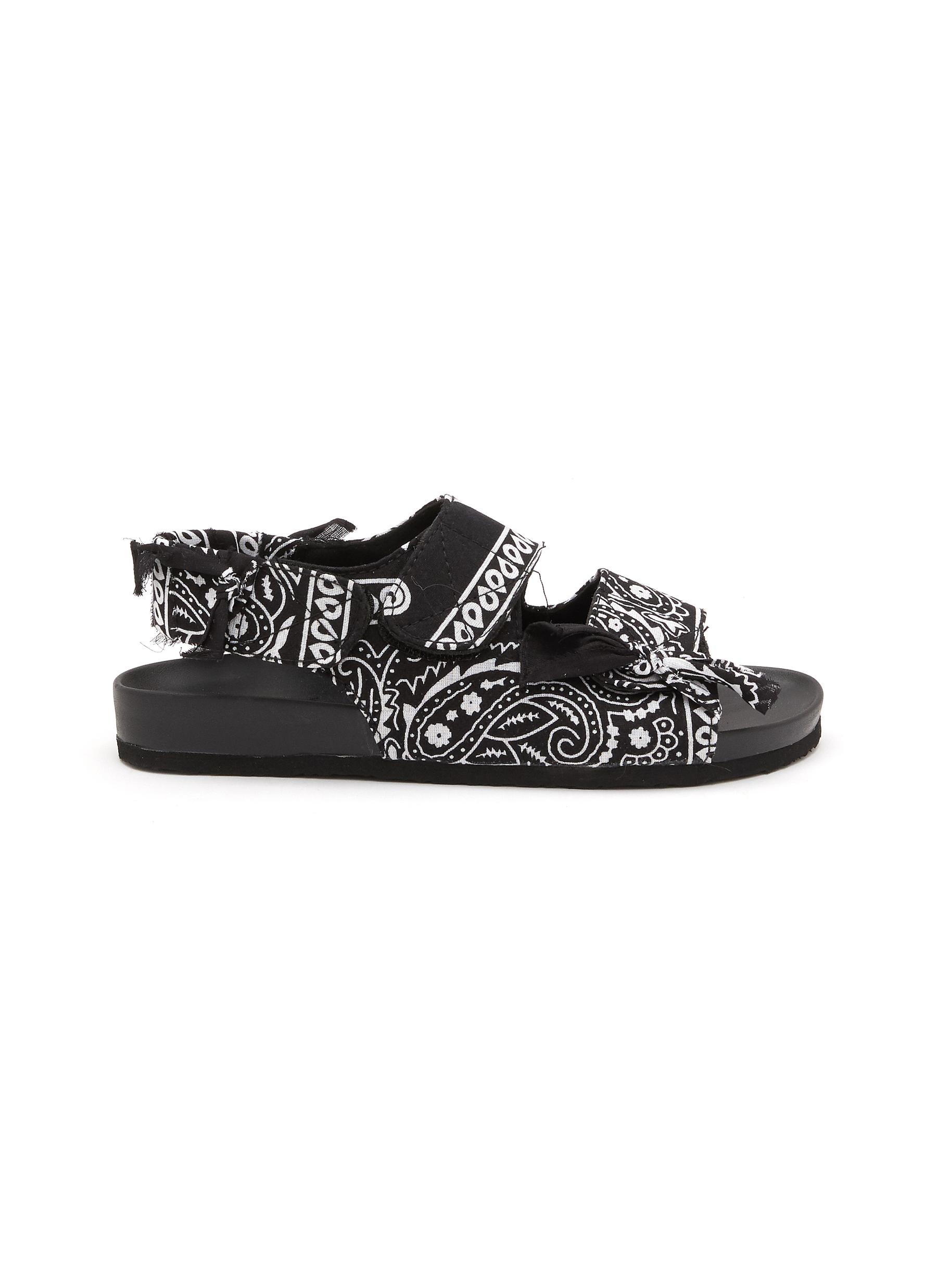 ‘Apache' Bandana Print Double Band Velcro Sandals
