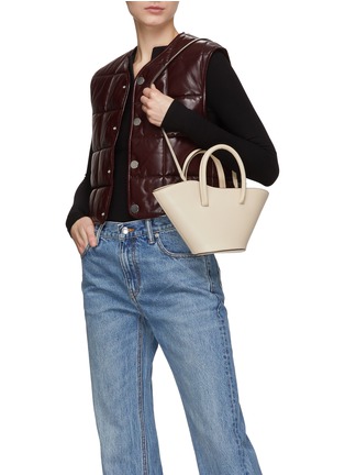 Figure View - Click To Enlarge - LITTLE LIFFNER - Micro 'Tulip' Wavy Rim Leather Tote Bag