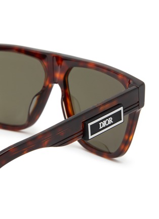 Detail View - Click To Enlarge - DIOR - ‘DiorB23 S3I’ Logo Plaque Square Acetate Frame Brown Lens Sunglasses