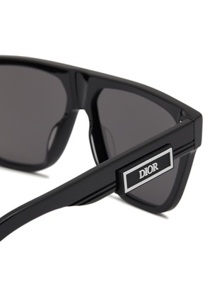 Detail View - Click To Enlarge - DIOR - ‘DiorB23 S3I’ Logo Plaque Square Acetate Frame Grey Lens Sunglasses