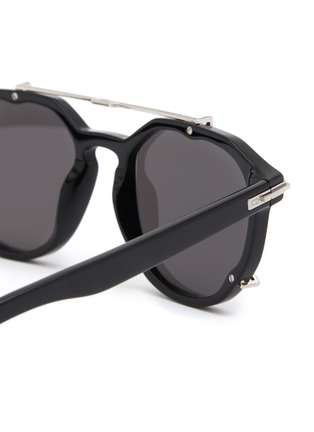 Detail View - Click To Enlarge - DIOR - ‘DiorBlackSuit RI’ Round Acetate Frame Grey Lens Sunglasses
